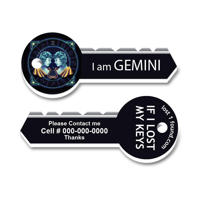 Zodiac Sign Key Tag - Gemini