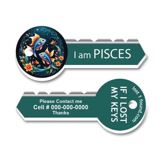 Zodiac Sign Key Tag - Pisces