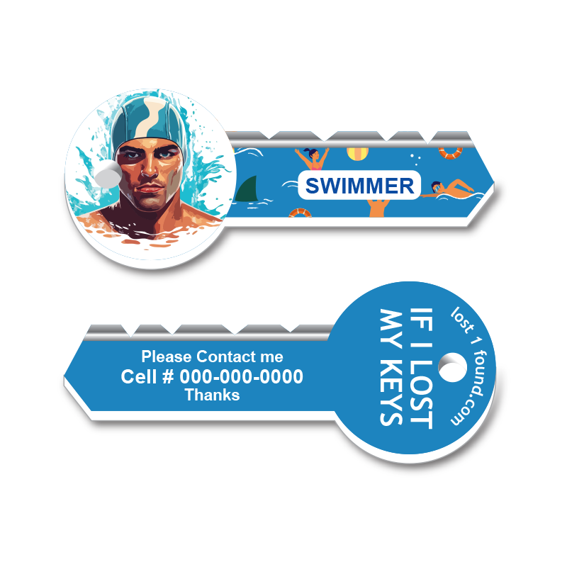 Professional Key Tag - Swimmer